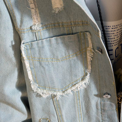 Áo khoác jean nam from rộng vá rách JB1