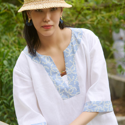 Đầm Linen Thêu Thảo DRE233 thời trang thiết kế HIty