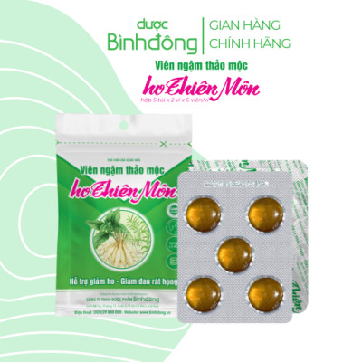 Viên ngậm thảo mộc ho Thiên Môn Dược Bình Đông dạng vỉ - Hỗ trợ giảm ho, giảm đau rát họng