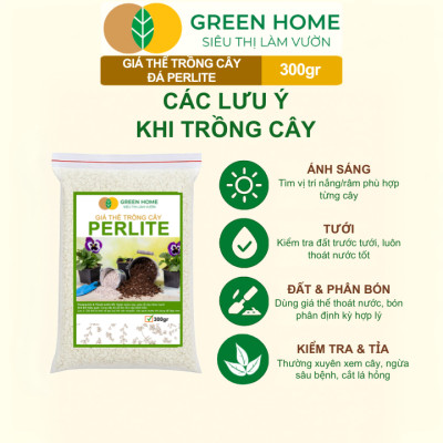 Đá Perlite Greenhome, Bao 300gr, Trồng Hồng, Thuỷ Canh, Giá Thể Trân Châu Giàu Khoáng Chất, Tăng Độ Tơi Xốp
