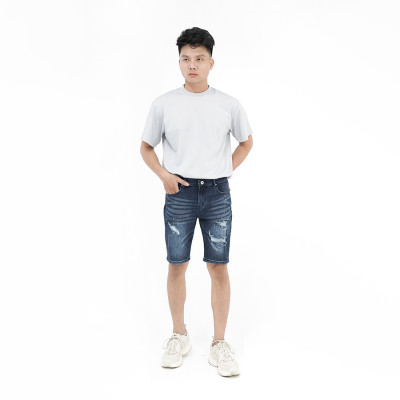 Quần Short Jeans Nam Rách Cao Cấp HUNTER  X-RAYS Form Slimfit Thun Màu Xanh S62