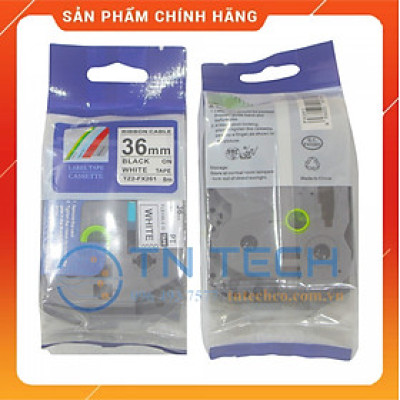 Nhãn In TZ2-FX261 - Đen nền trắng 36mm x 8m - Dùng cho máy in BROTHER - AIMO - PUTY [Hàng nhập khẩu]
