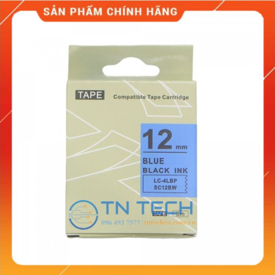 Nhãn in TEPRA - EPSON LC-4LBP (SC12BW) – Chữ đen nền xanh dương 12MM X 8M  - Dùng cho máy in nhãn TEPRA - EPSON [Hàng nhập khẩu]