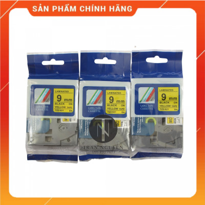 Tz2-621 Nhãn in đa lớp 9mm x 8m - Đen nền vàng - Hàng nhập khẩu