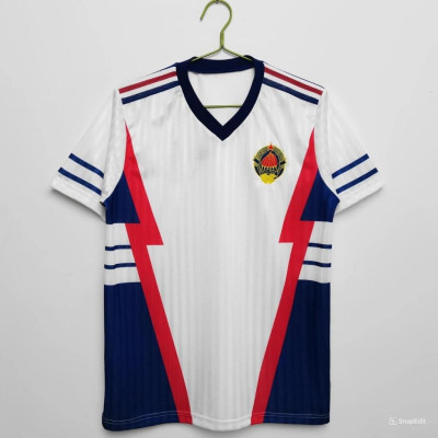 Áo Bóng Đá Retro Tuyển Nam Tư 1990 - Sân Khách bản cao cấp vải Cotton Polyester