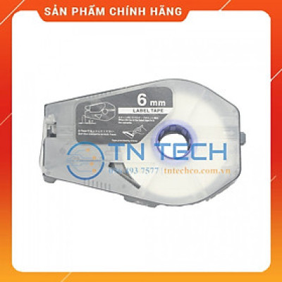 Nhãn in CANON PT-1106W - Chữ đen nền trắng 6MM x 30M - Dùng cho máy in ống CANON [Hàng nhập khẩu]