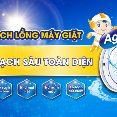 Chất Làm Sạch Lồng Giặt Mao Bao Ion Bạc Nâng Cấp Mới 300g + 6g