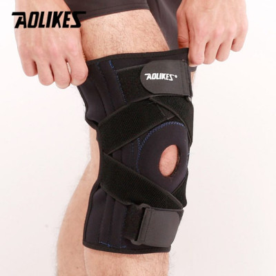 Đai bảo vệ đầu gối AOLIKES A-618 lò xo đàn hồi trợ lực hỗ trợ dây chằng khớp gối sport knee pad