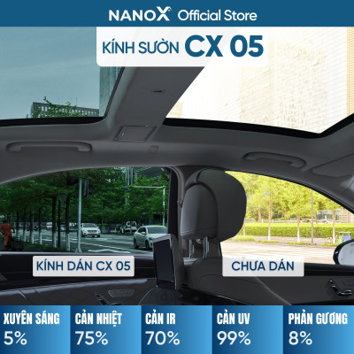 Phim cách nhiệt kính sườn ô tô chống nắng nóng, chống UV, chống nhìn trộm NanoX