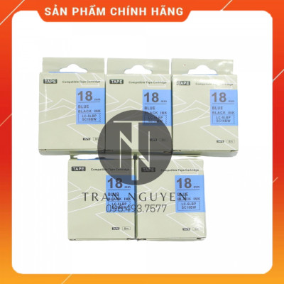 Nhãn in Tepra SC18BW (LC-5LBP) - Chữ đen nền dương 18mm x 8m - Hàng nhập khẩu