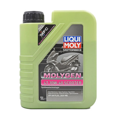 Dầu nhớt tổng hợp chuyên dụng cho xe tay ga Molygen Liqui Moly 1L 10W40 21719 - Mẫu mới, scooter, nhập Đức, mát xe