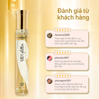 Nước hoa nữ thơm lâu chính hãng,nước hoa thùy tiên adopt Lady Glitter hương thơm kiêu sa dung tích 30ml