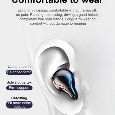 CINCATDY Tai Nghe Bluetooth True Wireless Headset Dock Sạc có Led Báo Pin Kép SE-16s - Hàng Nhập Khẩu