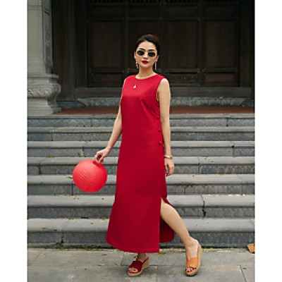 Đầm Xẻ Tweed Lộc DRE223 thời trang thiết kế Hity