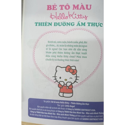 Sách- Bé Tô Màu Hello Kitty - Thiên Đường Ẩm Thực - Tặng Kèm Sticker Xinh Xắn - Minh Thắng