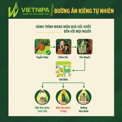 Đường Dừa Nước Vietnipa 550g - Người Tiểu Đường, Ăn Kiêng, Hàm Lượng Vitamin Và Muối Khoáng Cao