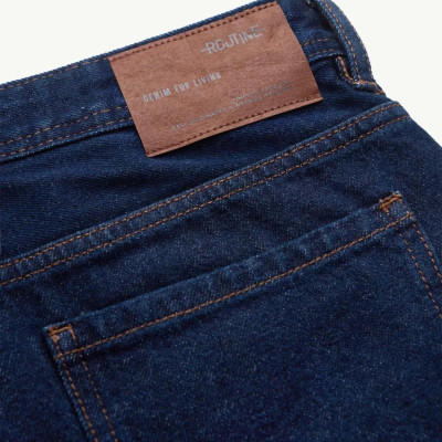 Quần short jean ( denim ) nam form Straight màu Xanh đậm và Xanh nhạt - ROUTINE 10F24DPS004 | LASTORE MENSWEAR