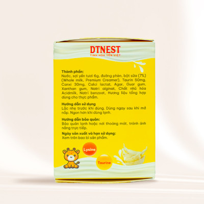 Yến sữa dành cho trẻ em DTNEST - Hũ 70ml - Dinh Dưỡng Cho Trẻ
