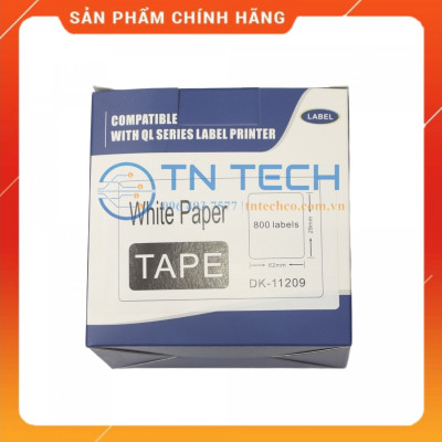 Giấy in Decal Brother DK-11209 - 29mm x 62mm x 800 nhãn - Chữ đen nền trắng - Dùng cho máy in BROTHER - QL [Hàng nhập khẩu]