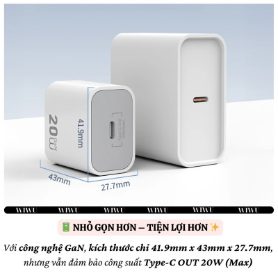 Bộ cóc củ dây sạc nhanh 20W USB C kèm dây Type C to L 30W PPS chống cháy hiệu WIWU GAN ESSEN Fast Charger cho iPhone 6 15 14 13 12 11 Pro Max cho iPad Air 10.2 9.7 10.5 inch S24 S25 Find Flip Fold - Hàng nhập khẩu