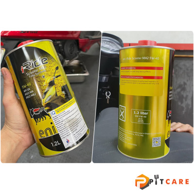 Nhớt Eni Scooter 5W40 JASO MA2 Chai 1L2 Cho Vespa Full Tổng Hợp Chạy Cực Êm