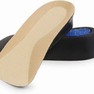 Lót giày tăng chiều cao thoáng khí PU nửa bàn - Màu da