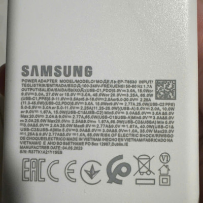 Bộ dây và củ sạc siêu nhanh samsung 65w type C, sạc 3 thiết bị cùng lúc, dùng cho Samsung S22, S22 Plus, S22 Ultra, S21/plus/ultra, Note 20/ultra, S20, Note 10/plus, S10/10plus, Note 9, S9/plus, Note 8, S8/plus - Hàng chính hãng