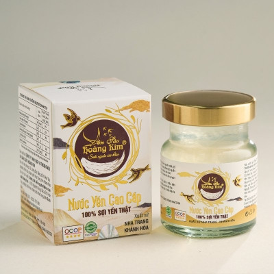 Nước Yến Cao Cấp Yến Sào Hoàng Kim - Hương Vị Lá Dứa Thanh Mát, Giải Nhiệt & Bồi Bổ - Chuẩn OCOP 4 Sao (Hộp 1 Hũ x 70ml)