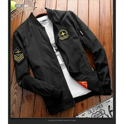  Ao khoác nam kaki thêu logo ngực và tay, túi khóa phối tay hàng đẹp bao chất + M093