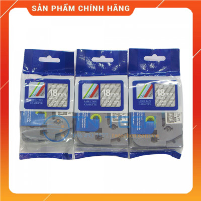 Nhãn In Tz2-145 - Trắng nền trong 18mm x 8m - Dùng cho máy in BROTHER - AIMO - PUTY [Hàng nhập khẩu]