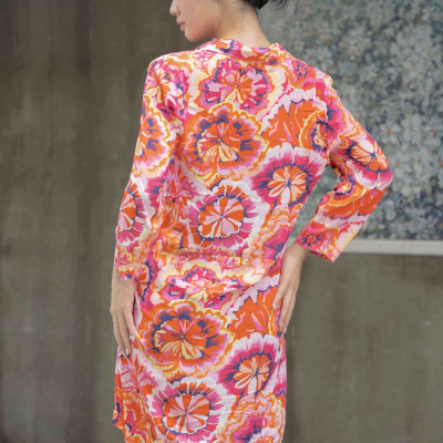 Đầm Sơ Mi Hoa Cotton Cao Cấp Luna Llena