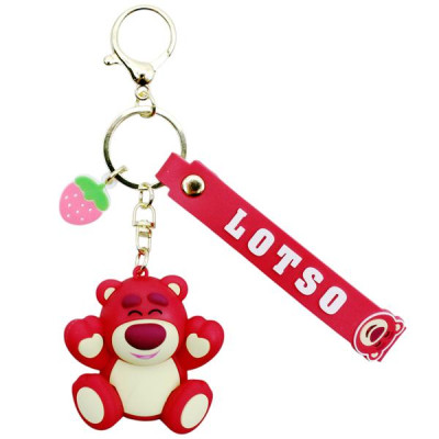 Móc Khóa Hình Gấu Dâu Lotso - Ôm Dâu Dang Tay - Goldlok STC119022/B