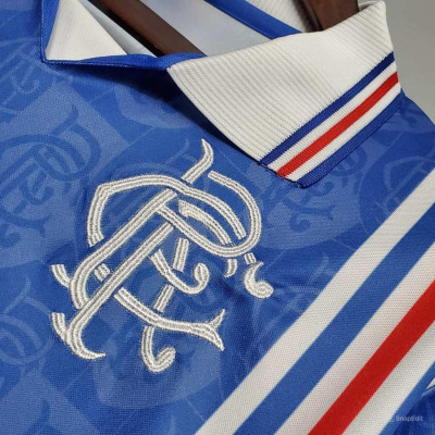 Áo Bóng Đá Retro Rangers 1996/1997 - Sân Nhà bản cao cấp vải Cotton Polyester