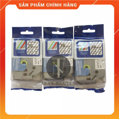 [Combo 5 hộp] Nhãn In Brother Tz2-161 - Đen nền trong 36mm x 8m - Hàng nhập khẩu