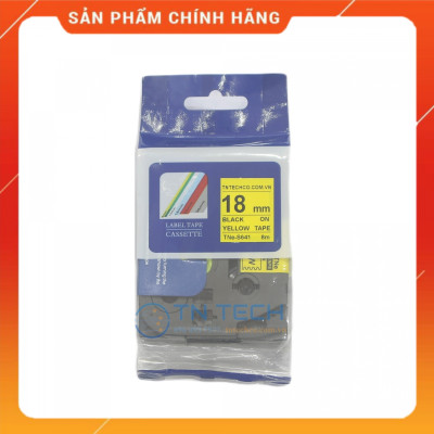 Nhãn In TNE-S641 - Đen nền vàng 18mm x 8m - Dùng cho máy in BROTHER - AIMO - PUTY [Hàng nhập khẩu]