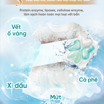 Viên giặt xả Mao Bao - Chống nấm mốc và kháng khuẩn 10g*5 viên (Hương mẫu đơn và hổ phách)