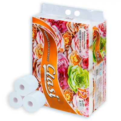 LỐC 15 CUỘN GIẤY VỆ SINH CAO CẤP MYLAN CLASI HOA HỒNG 4 LỚP MỀM MẠI