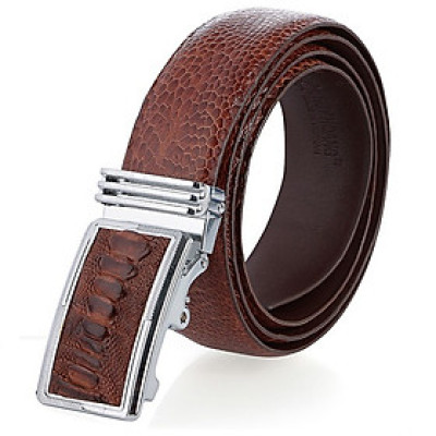 Thắt Lưng Nam Da Đà Điểu Trơn Huy Hoàng HT4412 - Nâu Đỏ