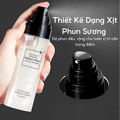 Xịt khóa Makeup Star Flash Make Up Spray 8 Hours Wear, Xịt giữ makeup cố định lớp trang điểm bắt sáng lâu trôi, hàng nhập khẩu