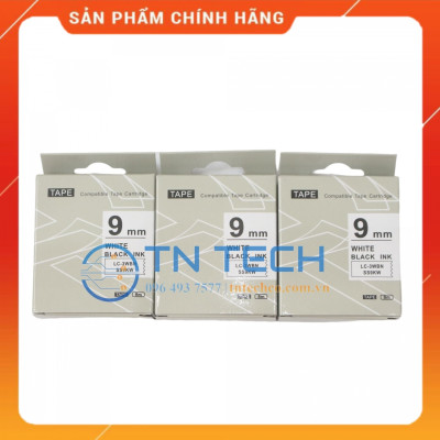 Nhãn in TEPRA - EPSON LC-3WBN (SS9KW) – Chữ đen nền trắng 9MM X 8M  - Dùng cho máy in nhãn TEPRA - EPSON [Hàng nhập khẩu]