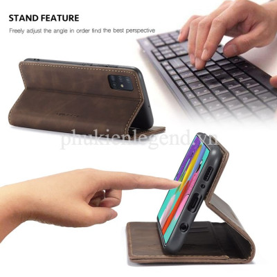 Bao da dạng ví dành cho Samsung Galaxy A71 hiệu caseme chống sốc chống va đập bụi bẩn, có ngăn đựng tiền, đựng thẻ tiện dụng - Hàng chính hãng