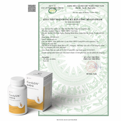 Thực phẩm BVSK OPFE CordySIN extra capsules (120 viên) Hungary (Đông trùng Hạ thảo Tây Tạng) Made in EU, 100% Thảo dược tự nhiên