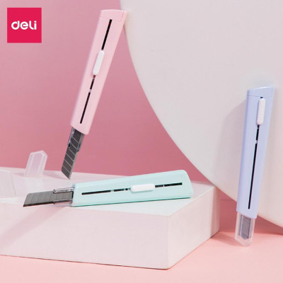 Dao Rọc Giấy Bỏ Túi Lưỡi SK5 Cao Cấp Nusign Deli - Phù Hợp Học Sinh Văn Phòng Xé Dán Cắt Ghép Thủ Công Giấy Tờ - 2038