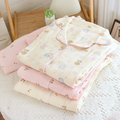 Bộ Đồ Bầu Và Sau Sinh Xô Muslin Cổ Tròn B254