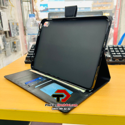 Bao da dạng ví cho iPad Gen 10 2022 10.9inch, iPad 10 hiệu Hanman có quai cài - hàng chính hãng