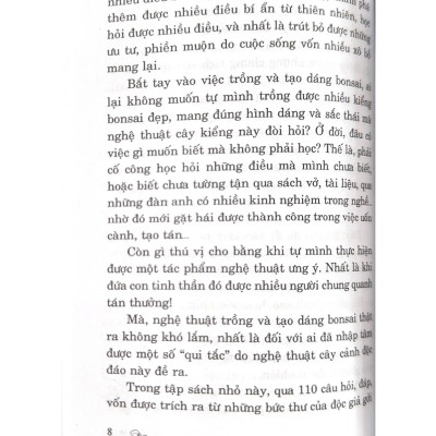 110 Câu Hỏi Đáp Chăm Sóc Và Tạo Dáng Bon Sai (Tái Bản) - Vanlangbooks