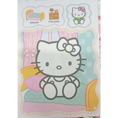 Sách - Bé Tô Màu Hello Kitty - Đồ Vật Trong Nhà - Tặng Kèm Sticker Xinh Xắn - Minh Thắng