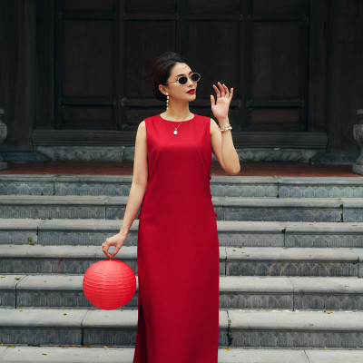 Đầm Xẻ Tweed Lộc DRE223 thời trang thiết kế Hity