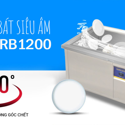 Máy rửa bát sóng siêu âm cho nhà hàng, bếp ăn tập thể Rama RB1200 dung tích 180L - Hàng chính hãng
