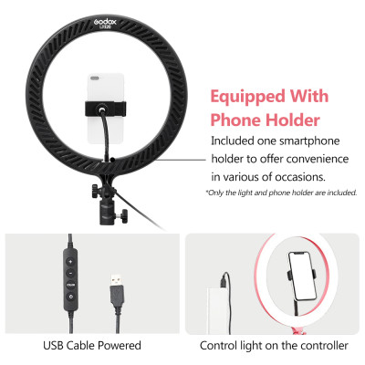 Godox LR120 12 inch LED Ring Light cho Studio,Nhiếp ảnh với Ánh sáng lấp đầy 3000K-6000K Nhiệt độ hai màu có thể điều chỉnh